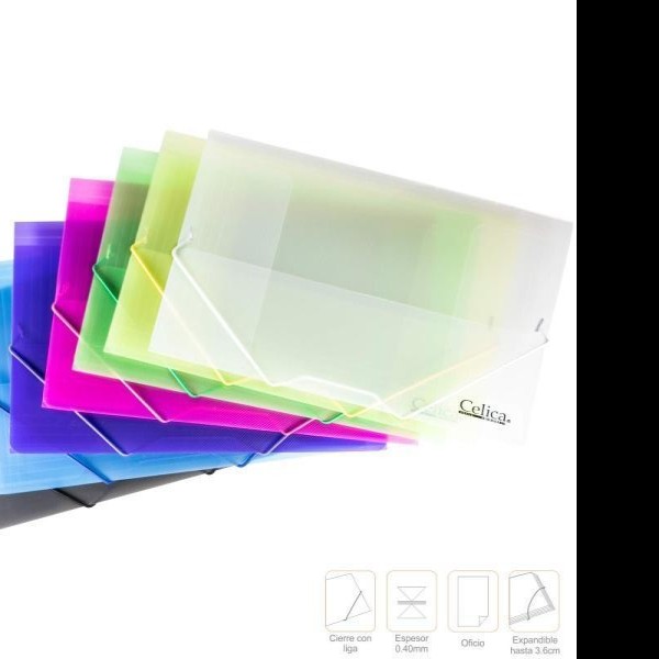 SOBRE PLAST.BANDA ELAST. DOBLE CTA.VERT.CELICA AZ. E.30 C.60